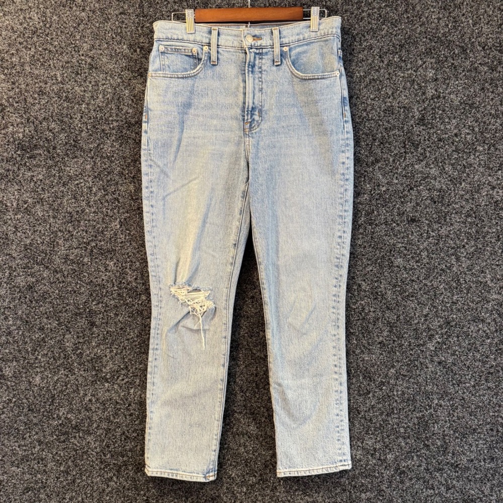 Madewell The Perfect Vintage‎ Crop Jeans Light Wash Distressed Size 28